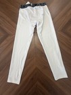 Under Armour Heatgear Boys Ym White Fitted Compression Leggings Pull-on