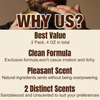 Beard Balm 2 X 2 Oz Natural Sandalwood   Unscented 2 Ounce  pack Of 2   Black