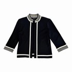 Ming Wang Black Crepe Jacket Ps And Pants Small Designer Outfit Embroidered Neck