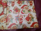 Nos Vtg Lot Of 3 Santa Design Christmas Wrapping Paper Double Sheets  26 X 20