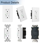 20 Amp Gfci Outlet Gfi Duplex Receptacle With Led Indicator Wallplate Non-tr   20
