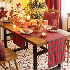 Red Green Plaid Christmas Table Runner  Winter Holiday Table Runners 72 Inches 