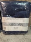 Travel Fleece Throw Blanket 50   60  Navy Blue 100  Polyester Set Of 2