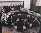 Ed Hardy Queen Set Tigers  logo Print Comforter shams pillow skulls roses Sheets