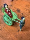 Rare Vintage Occupied Japan Sato Sks Celluloid Climbing Boy Rickshaw Ostrich Lot