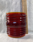 Vintage Curved Red Glass Lens Boat Ship Lamp Light Navigational Lantern