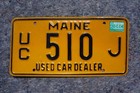 1985 Maine Used Car Dealer License Plate