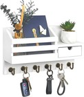 Key Holder Wall Mount  Key And Mail Holder For Wall With 6 Hooks And Storage    
