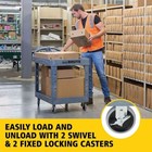 Rubbermaid Commercial 2192464 Utility Cart  500 Lb Load Capacity  2 Shelves  44