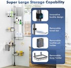 Corner Shower Caddy Tension Pole  6-tier Rustproof Bathroom Shelf Organizer