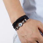 Vintage Braided Bangles Men Punk Evil Eye Multi-layer Leather Beaded Bracelets