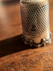 Large Vintage Antique Estate Sterling Silver Thimble Floral Swags Size 8