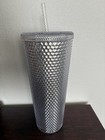 Starbucks 2019 Holiday Silver Platinum Studded Tumbler Venti 24oz 