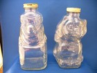 2 Vintage Glass Banks Kitty Cat   Clown Grapette Figurine Bottles 1950 s