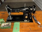 Vintage Singer 201-2 Sewing Machine With Table And Stool