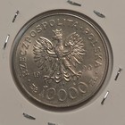 Poland 1990 10000 Z  otych Solidarity 1980-1990 Copper-nickel Km 240