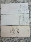 Lot Of 3 Antique Bank Checks 1800s Great Script And Illustrations