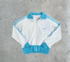 Vintage 1980s Adidas Originals Men s Track Jacket  Xl White Light Blue Zip Up
