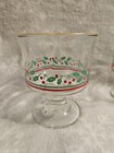 4 Vtg Arby s Libbey Dessert Dishes Glasses Holly Berry Gold Rim Christmas