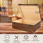 Barydat Extra Large Wooden Memory Box With Hinged Lid For Keepsakes Unfinishe   