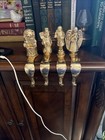 Vintage Christmas Brass Stocking Holders - 4  Santa  Bear  Snowman  Angel 