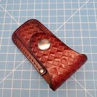 Vintage Folding Blade Knife Sheath Brown Leather Belt Pouch Case 4 25 x3 5  Usa