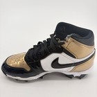 Nike Air Jordan 1 Mid Boys Size 4 5y Gold Black White Running Baseball Cleats