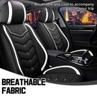 Car Seat Covers Honda Civic Hybrid 2004-2015 Nappa Leather Black White Set