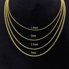 14k Solid Yellow Gold 1 55-6 05mm Rope Chain Necklace With Lobster Claw Clasp