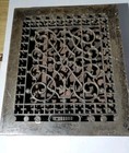 Fancy Antique Cast Iron Heating Grate Cover Vent Register Ornate Design 14 X 12