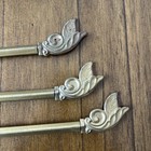 Antique Cast Iron Gold Metal Curtain Drapery Swing Arm Rod Set  3  Art Deco