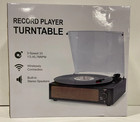 Bluetooth Vintage Vinyl Record Player Belt-driven 3-speed Turntable Aux Input