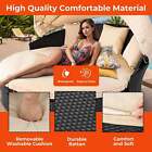Indoor   Outdoor Daybed With Retractable Canopy Rattan Sofa Bed Set Soft Cushion