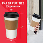 16 Oz 100 Pack Coffee Cups With Lids And Sleeves  Hot Paper Coffee Cups