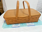 Longaberger Large Rectangle Basket   Handles And Lid 11 75 X 17 75 X 5 1999 Rare
