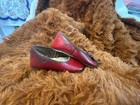 J5 Antique Victorian Red Leather Child Or Doll Shoes