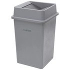 Commercial Square Plastic Trash Can 35gallon gray-corrosion Resistant easy Clean