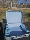 Vintage Blue Hard Case Carry On Travel Luggage Suitcase Mcm Clean W Latches 
