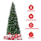 6ft Snow Flocked Unlit Artificial Pencil Home Tree Hinged W  Pine Cones
