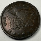 1835 Half Cent 1 2 C Classic Head- Fine details Us Copper Type Coin Hole Filler