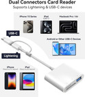 Sd Card Reader For Iphone Ipad Trail Camera Viewer 3-in-1 Sd Adapter With Dual S