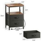  Nightstand With 11 8 d X 15 7 w X 23 6 h  2 Drawers  1 Rustic Brown And Black