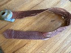 Chicos Woven Leather Wide Belt W  Silver   Bronze Buckle M l