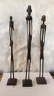 Three  3  Large Antique Vtg African Bronze Tribal Art Sculptures