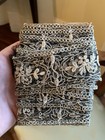 Rare Antique French Embroidered Black Lace Netting Trim 1900 Nos 4 1 2 Yards