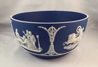 Very Rare  Antique Wedgwood Jasperware Dark Cobalt Blue Double Dip Waste Bowl
