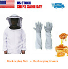 Protective Beekeeping Jacket Veil Suit   1 Pair Beekeeping Long Sleeve Gloves Us