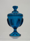 5 5  Blunique Viking Glass Epic 6 Petal Mint Jar  1429 Blue Candy Irsay Estate