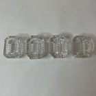 Vintage Clear Cut Glass Individual Salt Cellars  Footed Liners Set Of 4