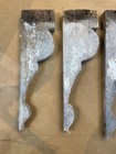 Outstanding Lot Of 8 Antique Pine Architectural Corbels Chippy White Paint 4x14